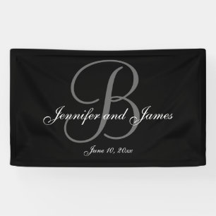 Elegant B Monogram Wedding Banner