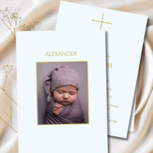 Elegant Baby Baptisk Minimalistisches Foto Christe Einladung