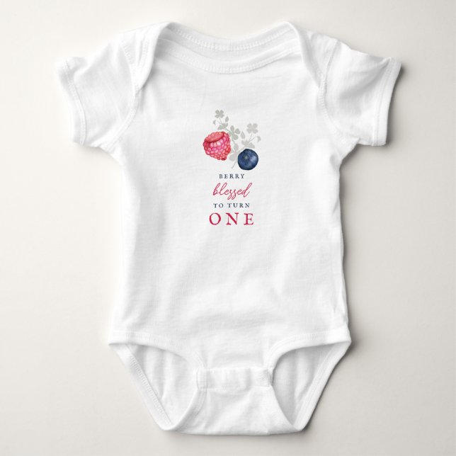 Elegant Baby Berry Turning One Baby Strampler (Vorderseite)