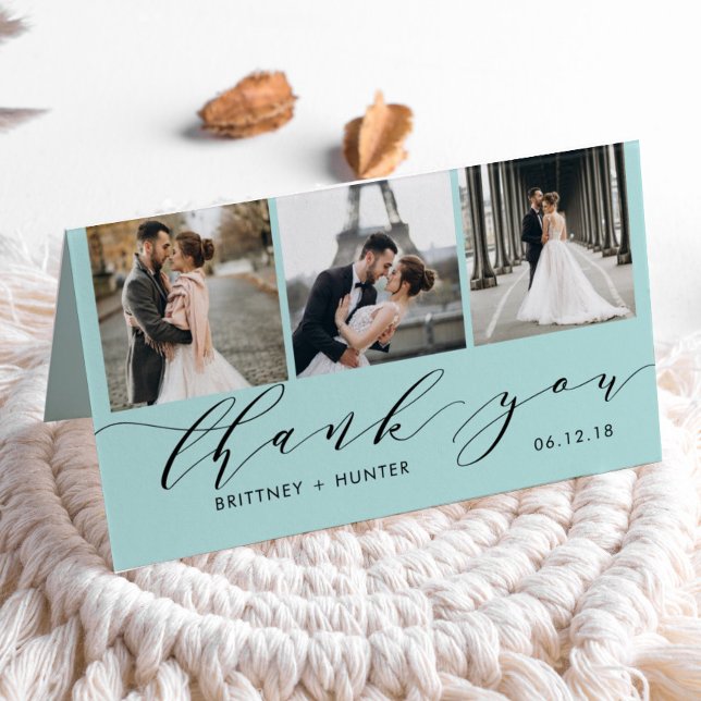 Elegant Baby Blue 3 Foto Collage Vielen Dank (Von Creator hochgeladen)