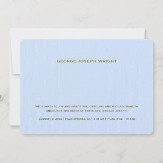 Elegant Baby Blue Birth Ankündigung