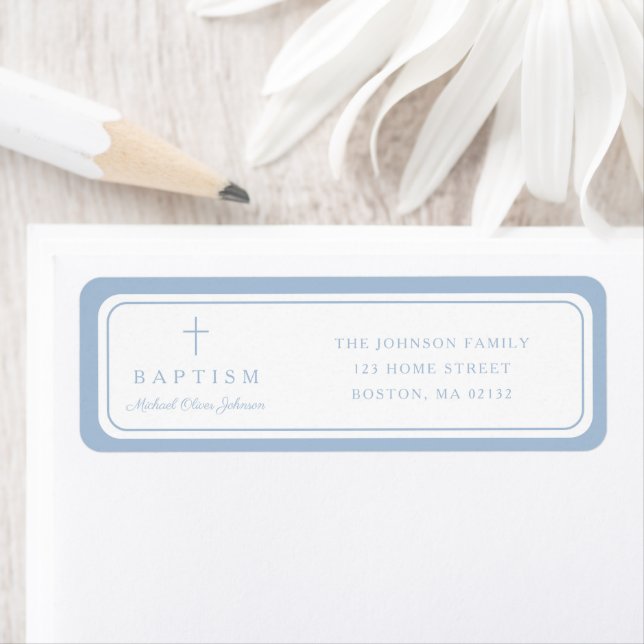 Elegant Baby Blue Cross Boy Baptism Address  (Insitu)