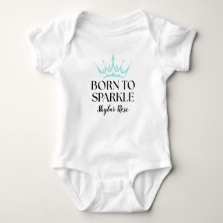 Elegant Baby & Co Black Teal Baby Shower Baby Strampler