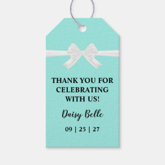 Elegant Baby & Co Black Teal Baby Shower Geschenkanhänger