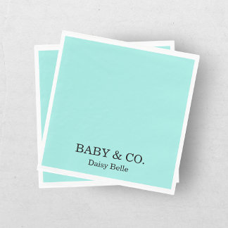 Elegant Baby & Co Schwarz Türkis Babyparty Serviette