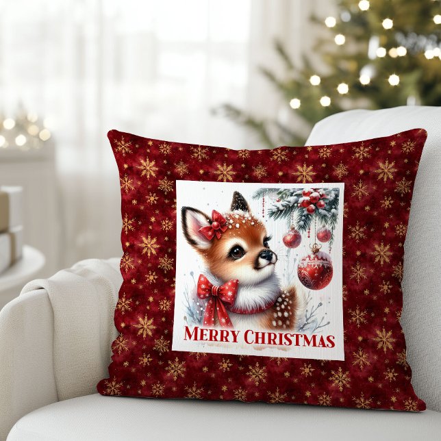 Elegant Baby Deer Snowy Forest Kids Gift Christmas Kissen (Elegant Baby Deer Snowy Forest Kids Gift Christmas Pillow

)