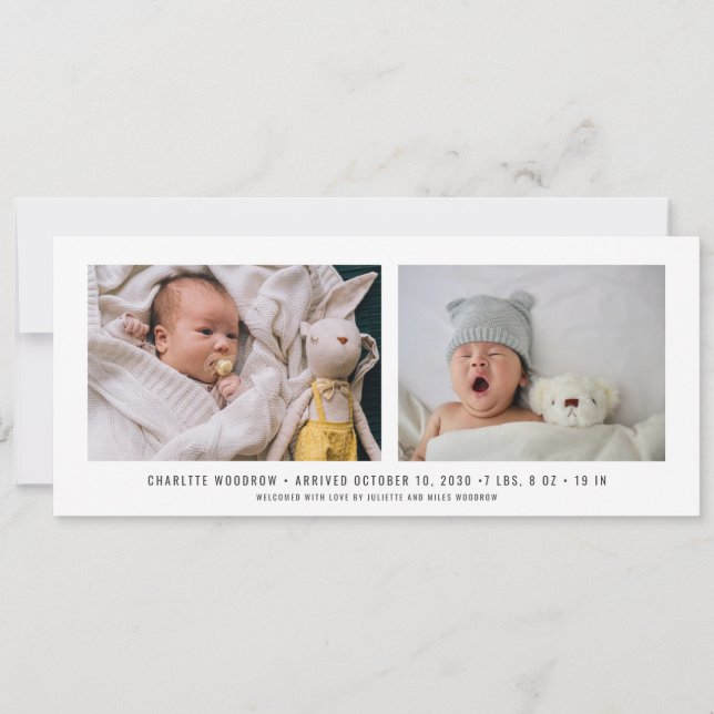 Elegant Baby Foto Collage Geburtserklärung (Vorderseite)