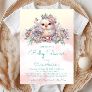 Elegant Baby Girl Chick Baby Shower Einladung