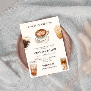 Elegant Baby ist das Brewing Coffee Baby Duwer Einladung