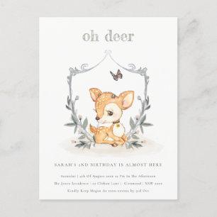 Elegant Baby Oh Deer floral Wappen jedes Alter Geb Postkarte