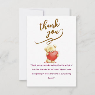 Elegant Baby personalized Flat Thank You Card Dankeskarte