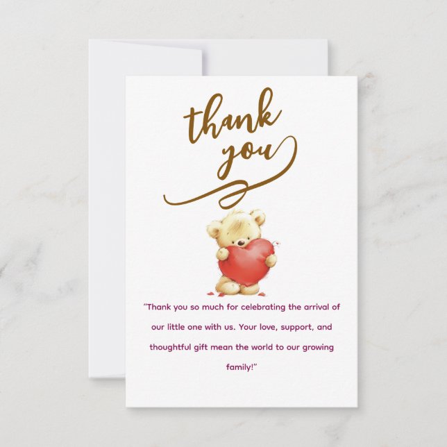 Elegant Baby personalized Flat Thank You Card Dankeskarte (Vorderseite)