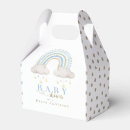 Elegant Baby Shower Blue Whimsical Rainbow Boho Geschenkschachtel