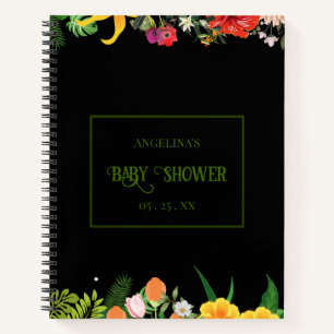 Élégant Baby shower de fleurs Carnet de liste cade