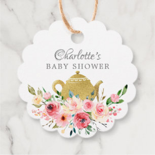 Élégant Baby shower de thé Favoriser étiquette cad