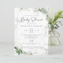 Elégant Baby shower de verdure Invitation