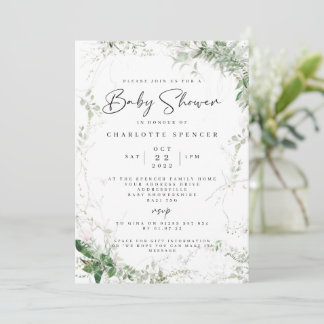 Elégant Baby shower de verdure Invitation