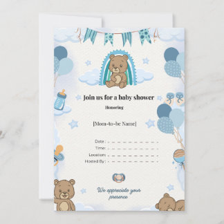 Elegant Baby Shower Flat Announcement Card  Ankündigung