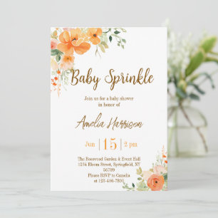 Elégant Baby shower Floral Invitation Baby sprinkl