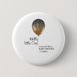 Elegant Baby Shower Gold Balloon Button