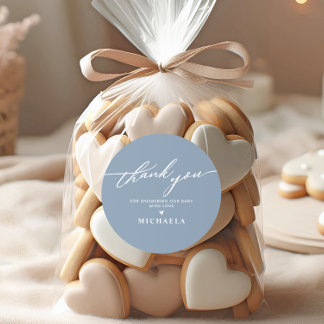 Elegant Baby Shower handgeschriebenes Skript Viele Runder Aufkleber