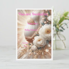 Elegant Baby Shower Invitation Floral Design Einladung
