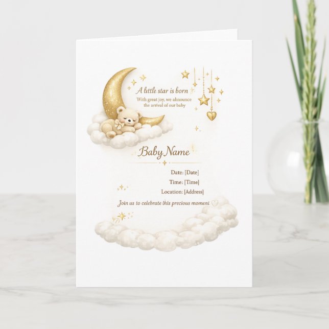 Elegant Baby Shower Invitation Karte (Vorderseite)