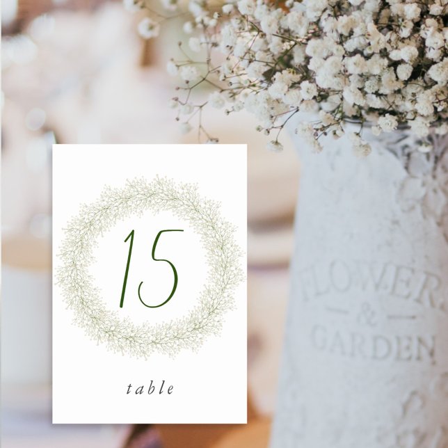 Elegant Baby's Breath Wreath Bridal Shower Tischnummer (Von Creator hochgeladen)