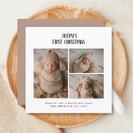 Elegant Baby's First Christmas Foto Feiertagskarte