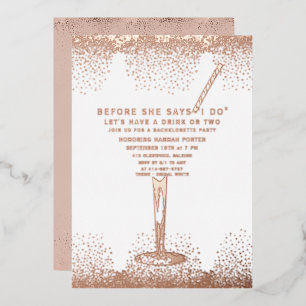 Elegant Bachelorette Einladung   Rose Gold