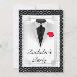 Elegant Bachelor's Party Einladung in Silver