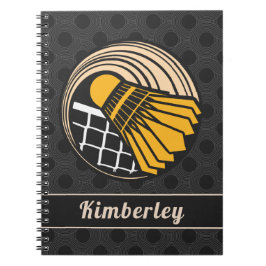 Elegant Badminton Theme Birdie Player's Name Sport Notizblock