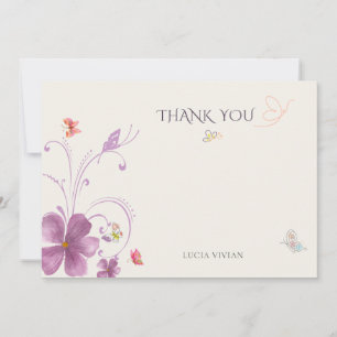 Elegant Baho Er gibt mir Butterflies Bridal Dankeskarte