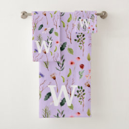 Élégant bain fleuri coloré personnalisé Monogramme