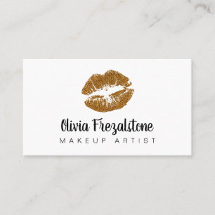 Elégant Baiser d'or Maquillage Artiste Cartes de v