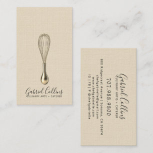 Elegant Baker Bakers Whisk Cream Leinen Visitenkarte