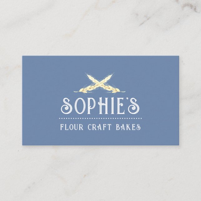 Elegant Baker's Blue Logo Carte de visite (Devant)