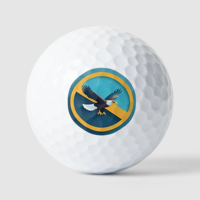Elegant Bald Eagle Emblem Golfball (Vorderseite)