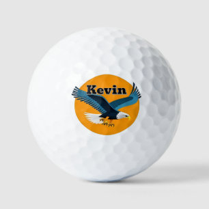 Elegant Bald Eagle Emblem Golfball