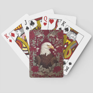Elegant Bald Eagle William Morris Inspirierte flor Spielkarten