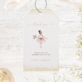 Elegant Ballerina Birthday Girl Pink Floral Gefall Geschenkanhänger