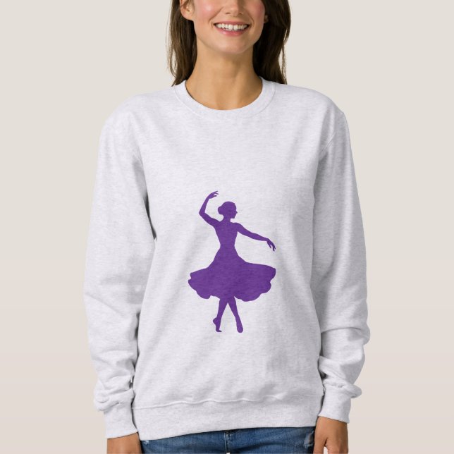 Elegant Ballerina Silhouette Ballet Dancer Sweatshirt (Vorderseite)