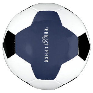 Élégant ballon de foot personnalisé bleu marine