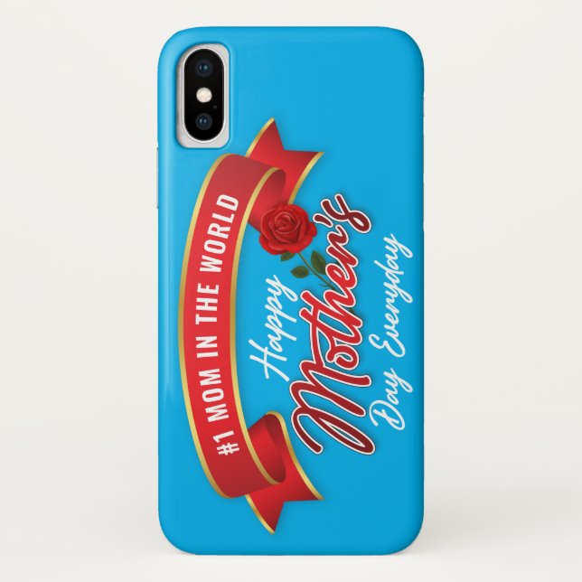 Elegant Banner Happy Mother Day IPhone Case (Rückseite)