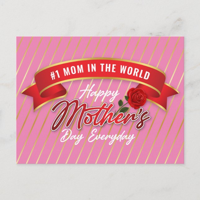 Elegant Banner Happy Mother Day Postcard Postkarte (Vorderseite)