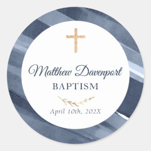 Élégant Baptême Bleu Communion Favoriser Sticker