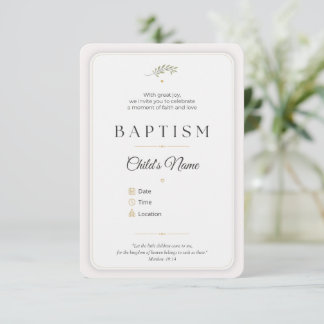 Elegant Baptism Invitation | Personalized Einladung