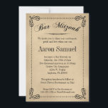 Elegant Bar Mitzvah Einladungen<br><div class="desc">Diese formelle und elegante Bar Mitzvah-Einladung reicht bis in die Vergangenheit zurück, hat aber noch einen Hauch von einem Coolen Faktor. Neutraler Hintergrund im Vintagen Papierstil mit schwarzer Schrift und Schrift.</div>