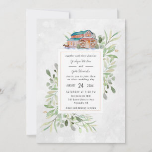 Elegant Barn Einladung zur Hochzeit von Wasserfa