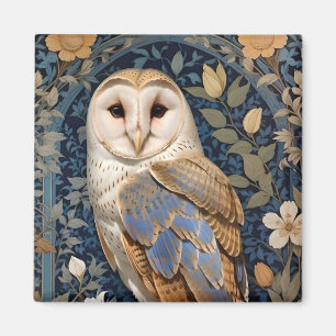 Elegant Barn Owl William Morris Inspiriert Magnet